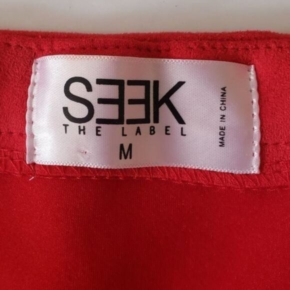 LF SEEK Red Bralette Faux Suede Crop Top - Picture 5 of 6